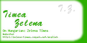timea zelena business card